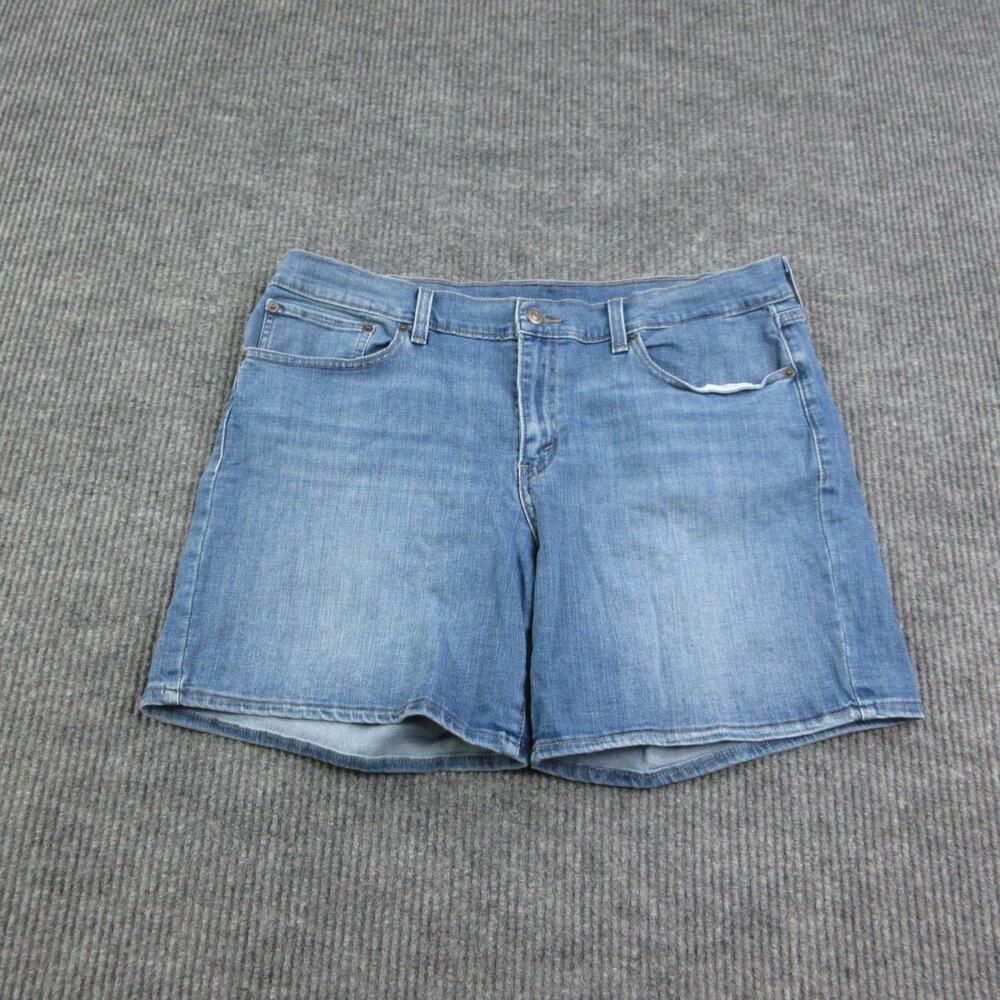 Levi Strauss & Co. Shorts Womens 33 Blue Bermuda Denim Stretch Relaxed 36x7*